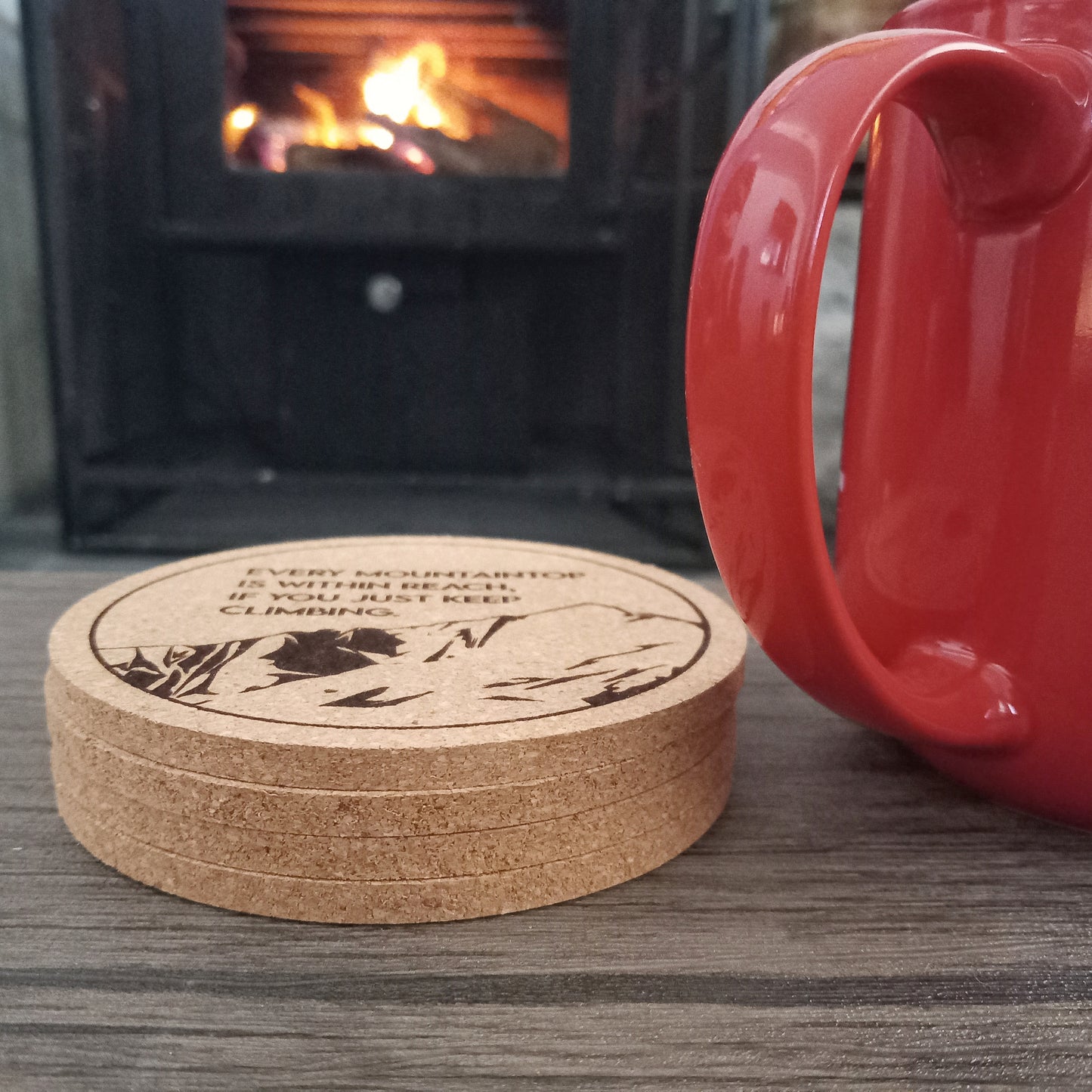 Engraved. Cork Coaster | Set of Four