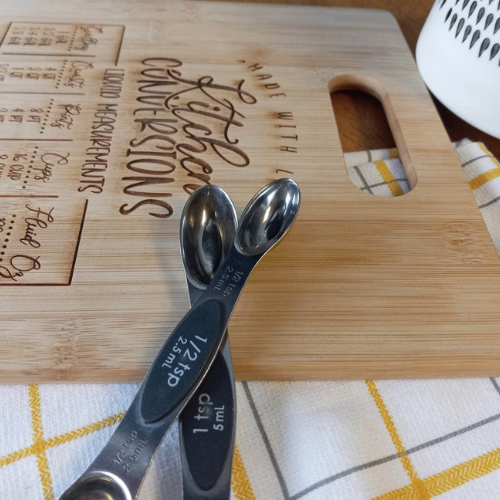 Engraved. Kitchen Conversion Chart | Bamboo Cutting Board