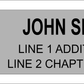 Format template for silver name tag with black text