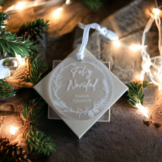 Personalized Ornament | Feliz Navidad -- Decoración Navideña Personalizada